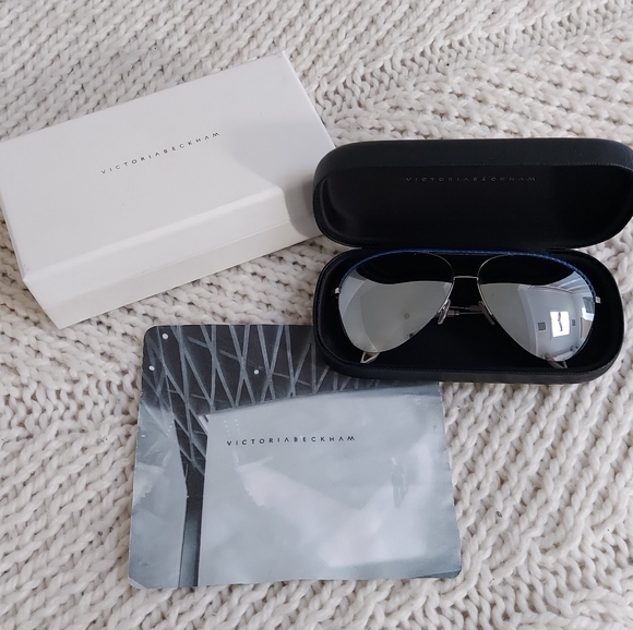 VICTORIA BECKHAM Mirrored Blue Silver Aviator main image 11